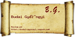 Budai Gyöngyi névjegykártya