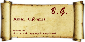 Budai Gyöngyi névjegykártya